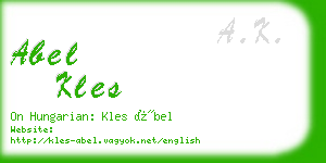 abel kles business card